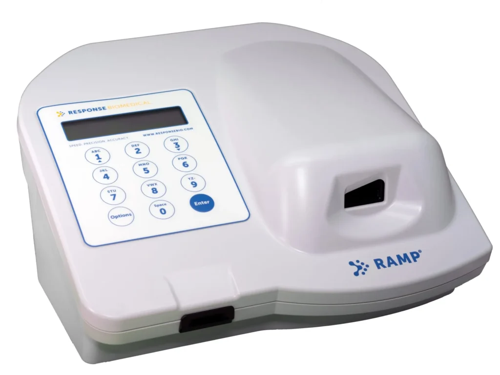 RAMP Reader, portable whole blood analyzer, battery powered